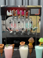 Comptoir 3 + 2 Mix Saveur Commerciale Machine À Crème Glacée Molle Avec Pompe À Air Yaourt Glacé Congélateur Acai Maker