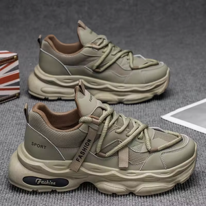 Chaussures pour hommes à lacets d'automne, style tendance rétro, semelle épaisse antidérapante, chaussures de course épaisses, chaussures décontractées polyvalentes tendance, baskets - Product Image 3