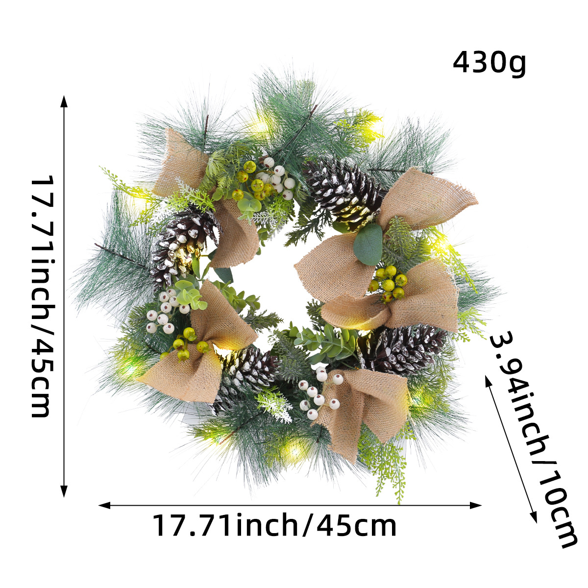 Pine needle & pine cone wreath