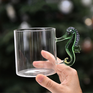 Caneca de Café com Tema Marinho e Alça de Cavalo-Marinho, Caneca de Vidro Borossilicato 3D com Tema Oceano, Resistente ao Calor para Uso em Lava-Louças - Product Image 5