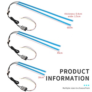 2 dải đèn LED <span class=keywords><strong>DRL</strong></span> ô tô, đèn chạy ban ngày kiểu chảy, RGB, điều khiển từ xa bằng ứng dụng, 12V, dẻo, chống nước, đèn xi nhan - Product Image 4