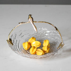 Plateau à fruits en verre tourbillonné de luxe léger, conteneur de rangement, ornement de bureau, décoration personnalisée pour la maison, le bureau, le salon, cadeau - Product Image 5