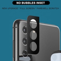 Protecteur d'objectif d'appareil photo en verre trempé 3D noir 9H pour Samsung S24 S24u/realme/redmi/Motorola