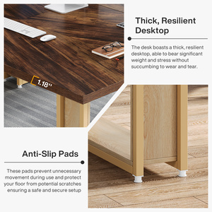 Scrivania da Ufficio Moderna in Legno Stile Nordico, Scrivania Unica per Donne e <span class=keywords><strong>Insegnanti</strong></span>, Stile Industriale con Cassetto per Home Office - Product Image 5