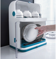 Égouttoir de cuisine double couche en plastique pour vaisselle, rangement et présentation de bols