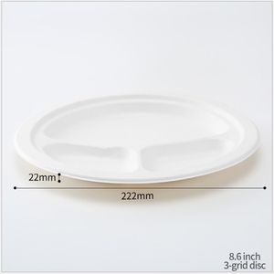 <span class=keywords><strong>Vaisselle</strong></span> jetable 100% biodégradables et écologiques, assiettes à usage unique en Fiber de sucre, 2/ 3 compartiments - Product Image 6