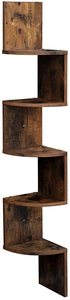 <strong>Corner</strong> Shelf 5-Tier Floating <strong>Wall</strong> Shelf With Zigzag Design <strong>Bookshelf</strong> Rustic Brown - Product Image 3