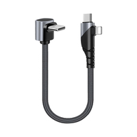Câble 2-en-1 en nylon double Type-C/USB2.0 de 0,2m/0,5m pour iPhone 14/15/16/17 Pro, utilisation en voiture/banque d'alimentation