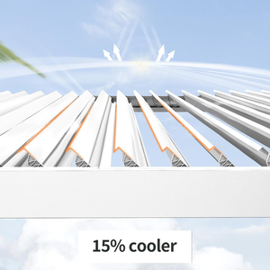 Pérgola de Aluminio de Lujo Impermeable con Techo de Láminas Ajustables para Jardín o Balcón - Product Image 3