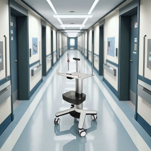 Carrinho de Equipamentos ECG com Armazenamento de Cabos, Braço de Alumínio, Rodas com Freio de 4 polegadas, Carrinho Hospitalar, Clínica Industrial, Escola Moderna - Product Image 3