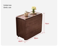 Ensemble de table à manger rectangulaire en bois moderne, chaises pliantes télescopiques (4), écologiques, durables, pour hôtel, maison, appartement, atelier