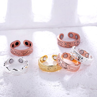 Haute qualité classique bague Vintage magnétique cuivre anneau sain femmes hommes réglable cuivre anneaux