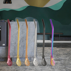 Pajitas Filtrantes Reutilizables de Acero Inoxidable 304, Aptas para Alimentos, para Mate <span class=keywords><strong>en</strong></span> <span class=keywords><strong>Casa</strong></span> o <span class=keywords><strong>en</strong></span> Bares - Product Image 2