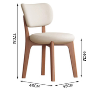 Tongli chaise de salle à manger en bois massif avec sac souple dos chaise de salle à manger Simple lumière luxe confortable maison chaise de salle à manger