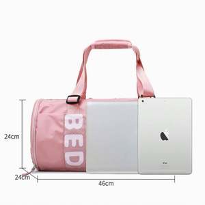 Sac de voyage cylindrique grande capacité, sac de sport pour les voyages de courte distance, sac de sport pour la salle de sport avec compartiment pour chaussures - Product Image 5