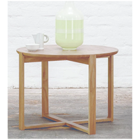 Ensemble de tables basses rondes modernes, table d'appoint en bois avec base en X en option