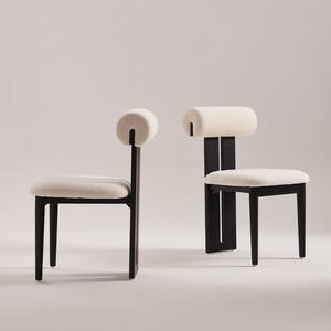 Vintage Nordic Designer Hippo <span class=keywords><strong>Chair</strong></span> French Retro Style Solid Wood Cadeira de jantar com encosto criativo para uso doméstico de lazer - Product Image 3