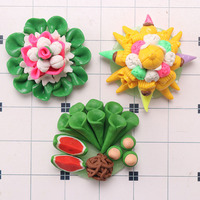 Plateau miniature en argile pour fruits, modèle de nourriture miniature, design porte-bonheur, accessoires de décoration pour maison de poupée DIY