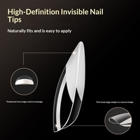 Extensions d'ongles portables sans couture exclusives transfrontalières, style français, faux ongles transparents, capsules pré-fabriquées pour nail art