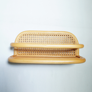 Étagère murale <span class=keywords><strong>en</strong></span> <span class=keywords><strong>rotin</strong></span>, décoration murale, 1 pièce, présentoir de rangement, Design, suspension - Product Image 4
