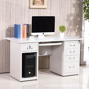 Fentama Computer <b>Desk</b> Single Office Metal <b>Desk</b> Simple Modern Design With <b>Drawer</b> And Cabinet For Home Or Office Use - Product Image 2