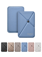 Support de carte magnétique rotatif en cuir pliable avec pince triangulaire pour iPhone