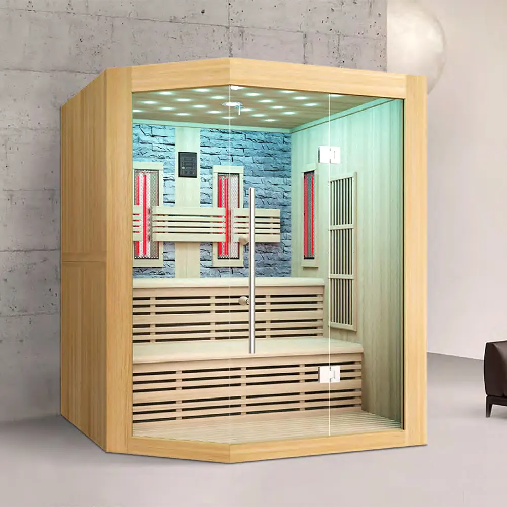 Luxus-Innen sauna und Dampfbad Cast Stone Series Ferninfrarot-Sauna Trocken-und Nassdampf sauna für 4-5 Personen