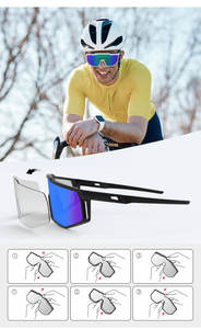 نظارات شمسية رياضية ماركة مخصصة نظارات كبيرة الحجم مستقطبة الموضة العصرية لركوب الدراجات والركض للنساء والرجال - Product Image 3