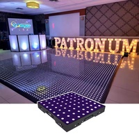 Capteur led sans fil 3d effet étoile piste de danse personnalisée diy light up carré verre magnétique led pixel piste de danse avec nom 16x16