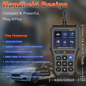 12V Motor Analyzer Diagnostische Tool Ym519 Obdii Auto Elektrische Obd2 Code Lezer Voor Auto Batterij Power - Product Image 6