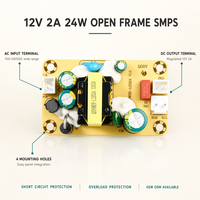 Fuente de Alimentación Conmutada SMPS de Marco Abierto, Aislada, de Salida Única, 12V 2A 24W, AC DC PCB para CCTV, IoT, LED, Industrial, OEM, ODM