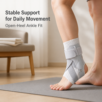 Attelle de cheville à talon ouvert, respirante, à compression réglable, pour le soutien quotidien et l'entraînement sportif