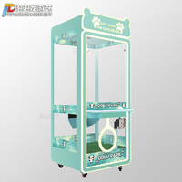 Vente d'usine jeux d'arcade à pièces entièrement transparent haut niveau d'apparence saisir des jouets en peluche poupée cadeau grue griffe machine