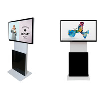 Pantalla táctil de 43 pulgadas, quiosco de vídeo digital LCD giratorio automático para publicidad e iluminación interior