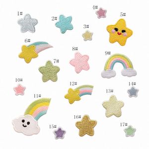 Self Adhesive Cute Marcorns Color rainbow Star Patch for Clothes Bag Decoration - Product Image 1