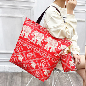 Bolsa de compras de tela Oxford impermeable, bolso de mano plegable de gran capacidad para mujer, diseño moderno, patrón a rayas - Product Image 3