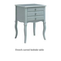 Lit king de luxe français de 1.8m avec rangement Ensemble de chambre à coucher rembourrée en bois massif et tissu de style américain simple