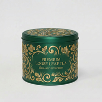 Boîte à thé en fer blanc mate ronde personnalisée avec logo, vente en gros OEM, petite boîte hermétique portable pour thé en vrac, matcha, épices