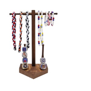 Soporte de exhibición de madera para medallas y anillos, organizador de escritorio para béisbol, softbol y joyas, estilo retro moderno y sencillo - Product Image 1