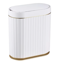 Poubelle de capteur de voiture intelligente automatique sans contact Portable pour salle de bain Abs déchets en plastique ordures blanc poubelle électrique
