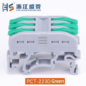 CZLS -<span class=keywords><strong>233</strong></span> D Bornier de connexion à ressort en laiton et cuivre de haute qualité, 6 pôles, 32A, 20-8 AWG, pour éclairage industriel - Product Image 2