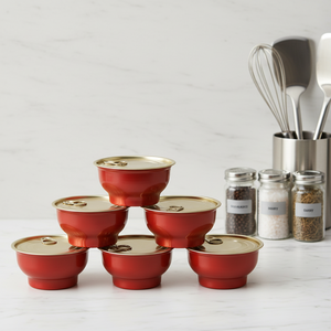 Conteneur en métal, bol en aluminium écologique avec couvercle en aluminium, qualité alimentaire pour les aliments de nid d'oiseau, en conserve avec des couvercles faciles à retirer - Product Image 1