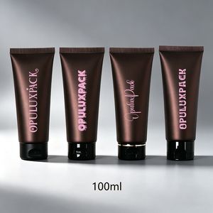 Tubes cosmétiques métalliques bronze de luxe 100g, tubes souples à presser avec bouchon à clapet, emballage pour soins de la peau, logo et boîte personnalisés - Product Image 1