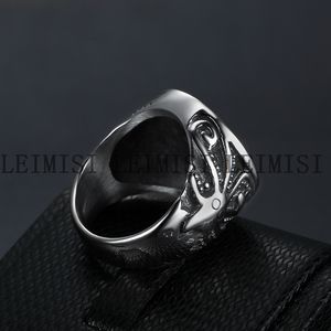 Joyería de acero inoxidable Vintage Punk <span class=keywords><strong>Drakkar</strong></span> Ship Kraken anillos nórdico mar monstruo pulpo calamar tentáculo anillo de sello hombres - Product Image 6