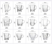 Verres à shot HANDGRIP, petites tasses à café, style britannique, temps de loisirs, tasses à thé de l'après-midi, qualité diamant, verrerie délicate en gros