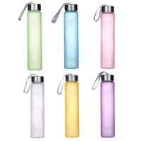 Vaso de Plástico Transparente Esmerilado con Cuerda, Botella Deportiva para Parejas, Termo para Agua, Jarra para Bebidas