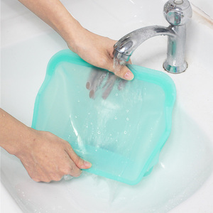 Sac de voyage réutilisable en silicone de grande capacité, de qualité alimentaire, pour bébés et enfants, sac de rangement en silicone - Product Image 5