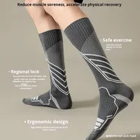 Chaussettes de compression en coton tricoté pour hommes, ODM, pour le football professionnel, la course à pied et le fitness - Séchage rapide, absorption de la transpiration, désodorisant