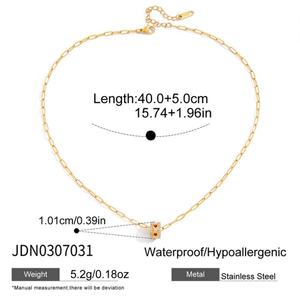 Office Waterproof <b>Necklace</b> Non Tarnish <b>Long</b> Stainless Steel 18k <b>Gold</b> Plated High End Designer Zircon <b>Necklace</b> for Women - Product Image 6