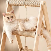 Structure d'escalade et maison pour chat en bois, luxueuse et adorable, avec hamac et poteaux à gratter, pour plusieurs chats et usage familial